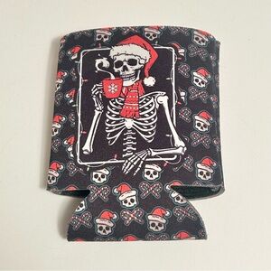 Merry Christmas Skeleton Skull Beer Soda Can Drink Sleeve Koozie Coozy (NWOT)